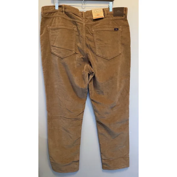 FAHERTY Pants Stretch Terry Corduroy Maple Brown Organic Size 40x32 NWT Read